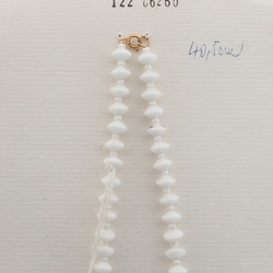 Czech vintage necklace white rondelle seed glass beads 16"