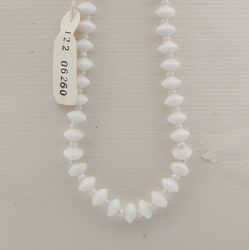 Czech vintage necklace white rondelle seed glass beads 16"