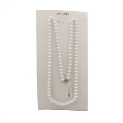 Czech vintage necklace white rondelle seed glass beads 30"