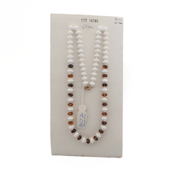 Czech vintage necklace white tortoise topaz rondelle glass beads 24"