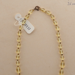 Czech vintage necklace gradual citrine yellow oval glass beads 15"