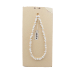 Czech vintage necklace white round rondelle glass beads