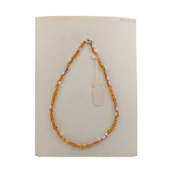 Czech vintage necklace vitrail topaz pentagon oval glass beads