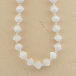 Czech vintage necklace white nugget glass beads