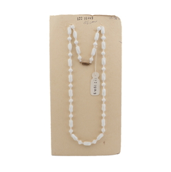 Czech vintage necklace white twist bicone glass beads 22"