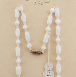 Czech vintage necklace white twist bicone glass beads 22"