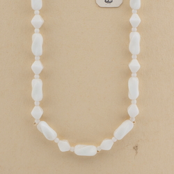 Czech vintage necklace white twist bicone glass beads 22"
