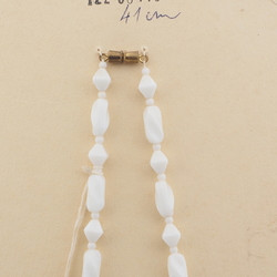 Czech vintage necklace white twist bicone glass beads 16"