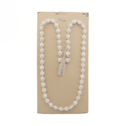 Czech vintage white hexagon glass bead necklace element