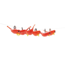 Lot (6) Czech antique micro lampwork red glass bird pendant beads