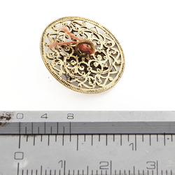 Antique Czech gold tone filigree button 21mm