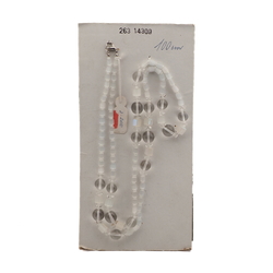 Vintage Czech necklace clear satin atlas glass beads 39"