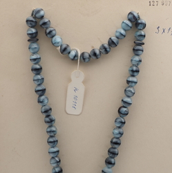 Vintage prayer bead strand Czech satin marble glass beads 