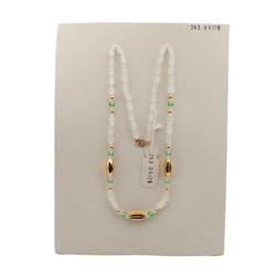Vintage Czech necklace frost satin atlas faceted glass beads 