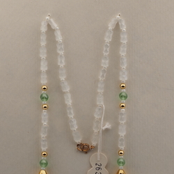 Vintage Czech necklace frost satin atlas faceted glass beads 