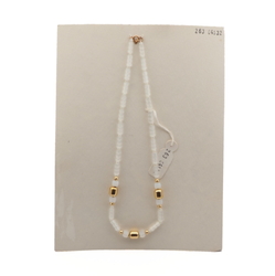 Vintage Czech necklace frost satin atlas opaline glass beads 