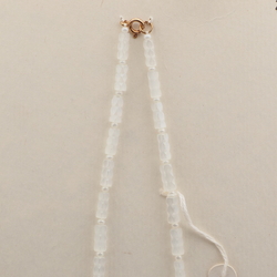 Vintage Czech necklace frost satin atlas opaline glass beads 
