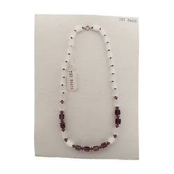 Vintage Czech necklace satin atlas purple glass beads 
