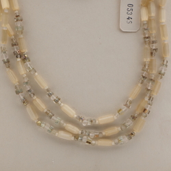 Vintage Czech 3 strand necklace topaz satin atlas glass beads 