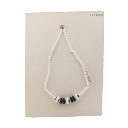Czech vintage necklace blue white round rondelle glass beads 
