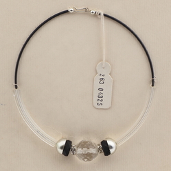 Vintage Czech choker necklace crystal pentagon arc round glass beads rhinestone rondelles