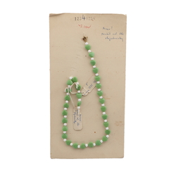 Czech vintage necklace green heart glass beads to restring