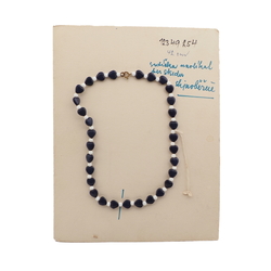 Czech vintage necklace blue heart glass beads