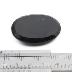 Large vintage Czech ladies head cameo glass cabochon hematite 40x30mm