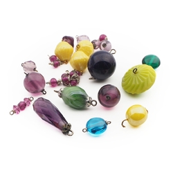 Lot Czech Deco vintage glass beads findings