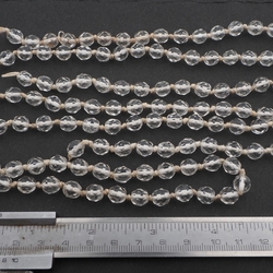 Lot (119) vintage Czech crystal clear round faceted glass beads 7mm