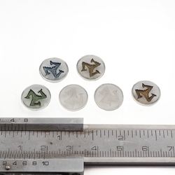 Lot (6) antique Czech intaglio 3 leg glass cabochons 13mm