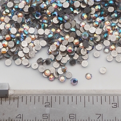 Lot (900) Vintage Czech AB flat back glass rhinestones hot fix 3mm