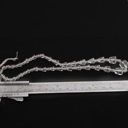 Vintage Czech necklace element cone bugle faceted crystal clear glass beads 