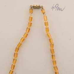 Vintage Czech necklace topaz  bugle rondelle glass beads 