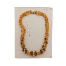 Vintage Czech 3 strand necklace topaz glass beads 