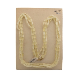 Vintage Czech 4 strand necklace yellow satin atlas glass beads 