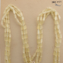 Vintage Czech 4 strand necklace yellow satin atlas glass beads 