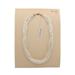 Vintage Czech 5 strand necklace frost satin atlas glass beads 