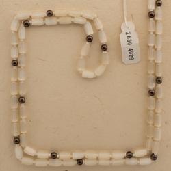 Vintage Czech necklace yellow satin atlas copper glass beads 