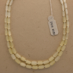 Vintage Czech 2 strand necklace yellow satin atlas glass beads 