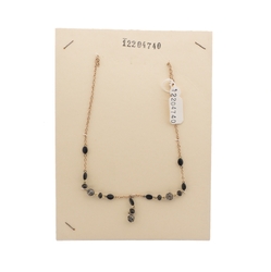 Vintage Czech gold chain glass bead necklace for repair