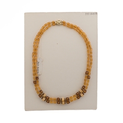 Vintage Czech 2 strand necklace topaz glass beads 