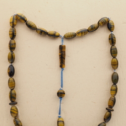 Vintage prayer bead strand Czech brown marble glass beads 