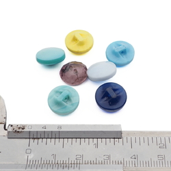 Lot (6) Czech vintage assorted glass buttons 13mm