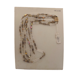 Vintage Czech 3 strand necklace clear vitrail pentagon glass beads 