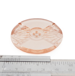 Large Deco vintage Czech crystal clear geometric glass button 45mm
