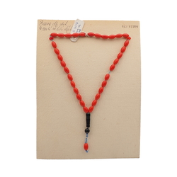 Vintage prayer bead strand Czech red black glass beads 