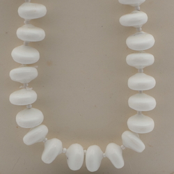 Vintage Czech necklace chunky white rondelle glass beads 