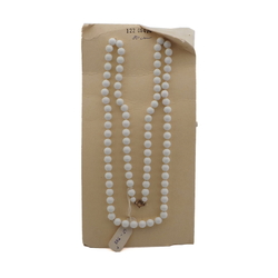 Vintage Czech knotted necklace white round glass beads 