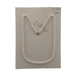 Vintage Czech necklace white rondelle glass beads 